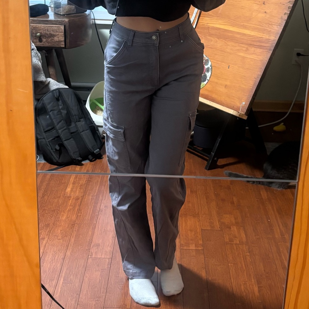 Hollister Women's Charcoal Gray Straight Leg Pants